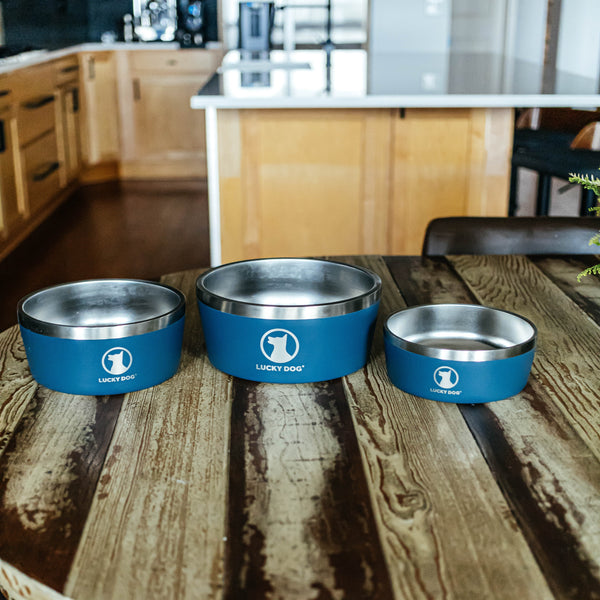 Lucky Dog® Double Fixed Position Food & Water Kennel Dog Bowls –  luckydogdirect