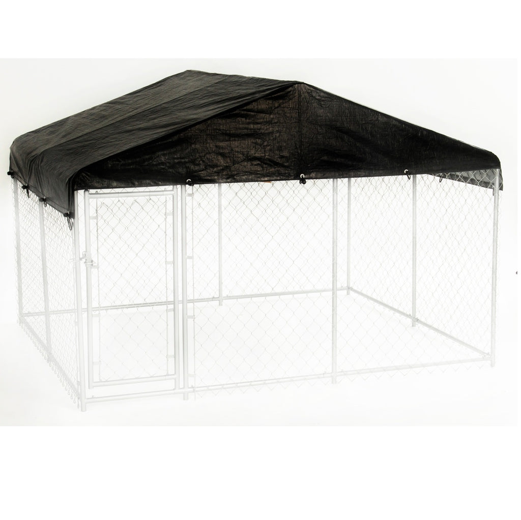 Lucky Dog® Standard Kennel Cover & Roof Frame for Dog Kennels - 10'W x 10'L
