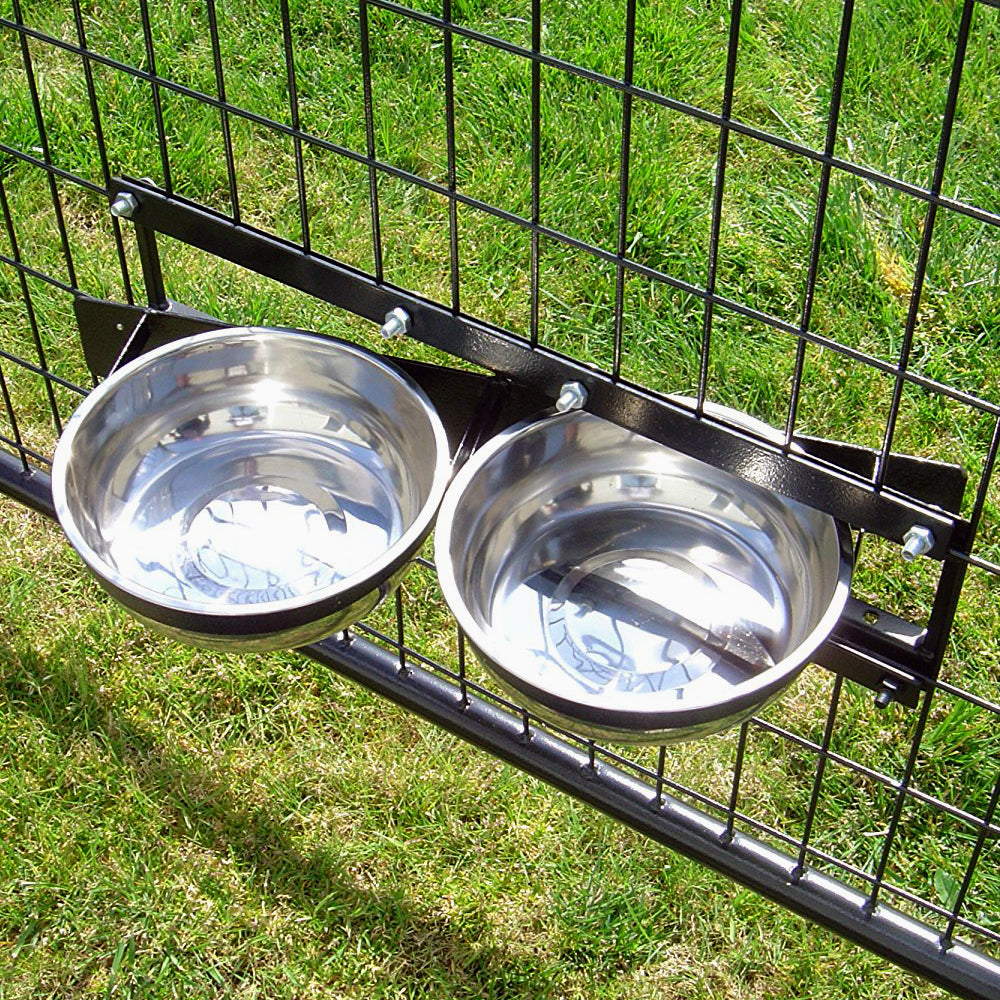 Pet Feeder Stainless Steel Food and Water Bowl with Wire Stand