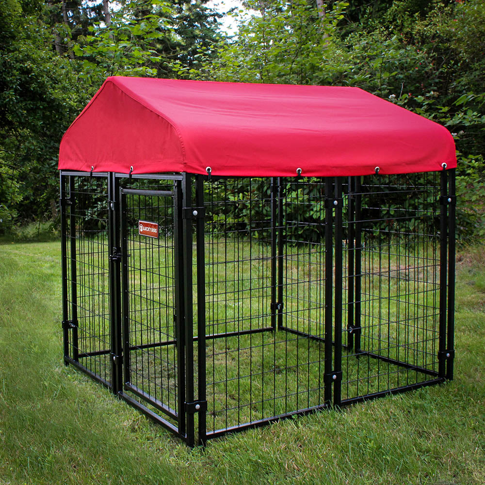 Lucky Dog® Pet Resort Kennel With Sunbrella Canopy Cover