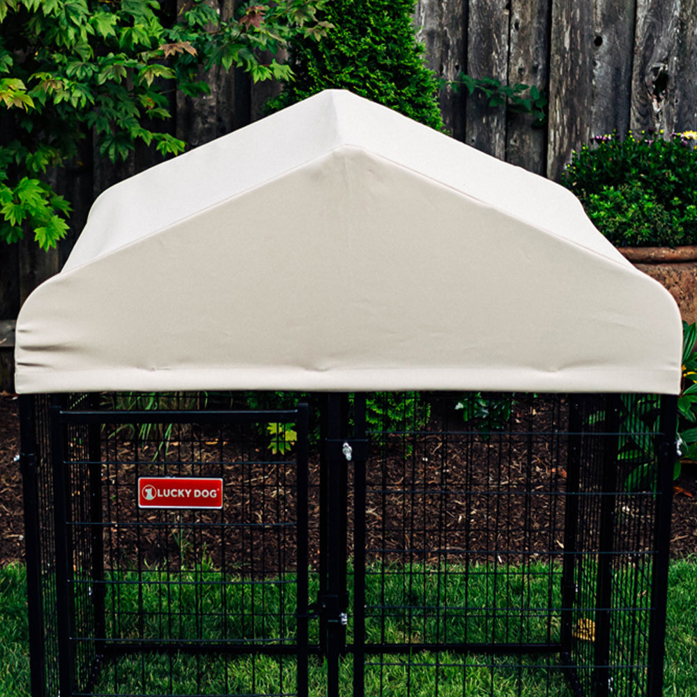 Lifestyle of Lucky Dog® Studio & Studio Jr. Canopy Kennel Cover 4'x4'