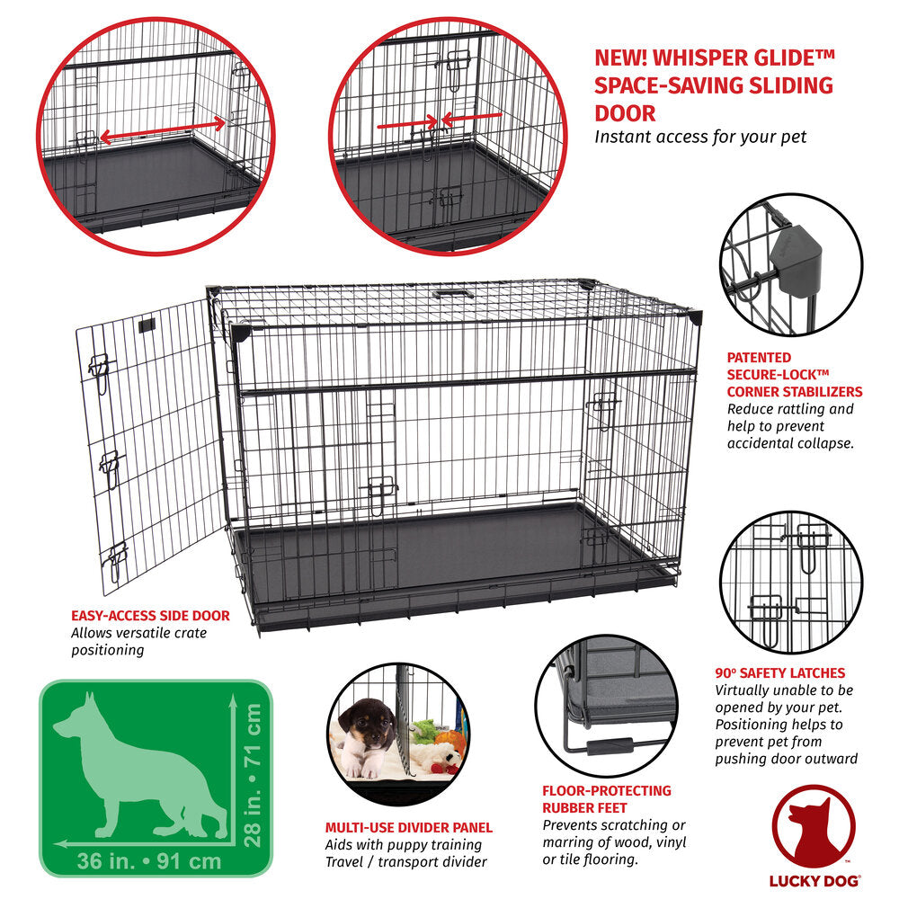 Lucky Dog® Dwell Series™ Crate with Sliding Side Door